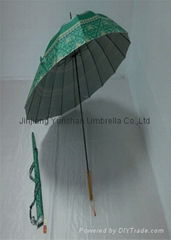YS-6030Silver color fabric with self-bag Manual Open Golf Umbrella