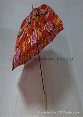 YS-6032Double Flute Manual Open Satin Fabric Golf Umbrella