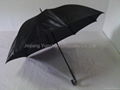 YS-6017double flute black polyester manual open hook golf umbrella 1