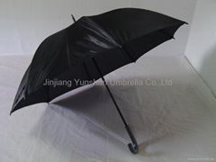 YS-6017double flute black polyester manual open hook golf umbrella