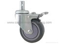 5"medica caster wheels with swivel plate mounting and total lock