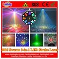 MixLEDLaser 8*3W White LED Strobe+5*3W RGBWY LED Effect+RG 8Gobo Laser