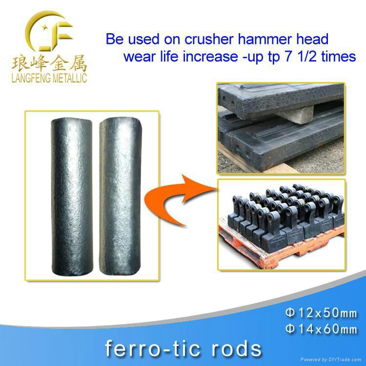 Fe 37% Titanium carbide cermet inserts for manganese wear parts castings 5