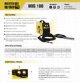 Crepow MIG100 Portable Gasless MIG welder with D100 wire spool size 5