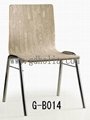 不锈钢弯曲木餐椅 5