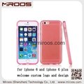 Colors available transparent trendy plastic pc tpu case for iphone 6 red 