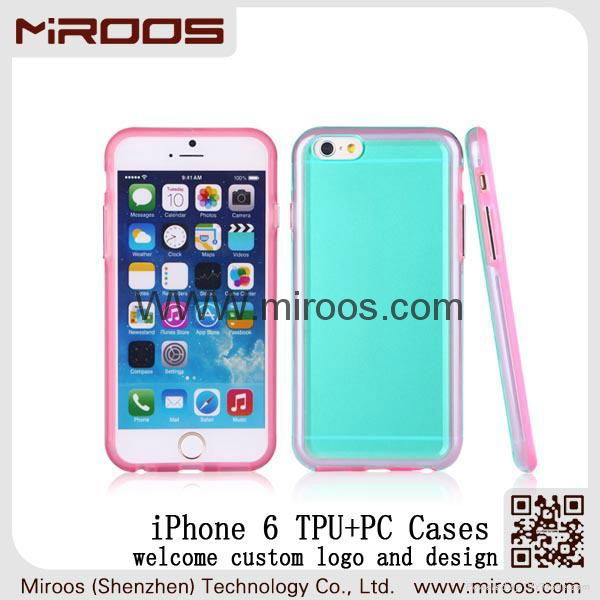 Colors available transparent trendy plastic pc tpu case for iphone 6 red  2