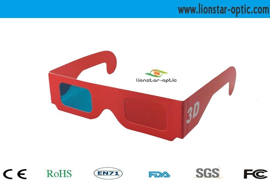Most popular sell Paper Red cyan 3d glasses with durable cardboard frame 2