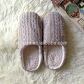 GCE080 Knitted with faux fur ladies flat slipper 1