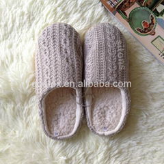 GCE080 Knitted with faux fur ladies flat slipper