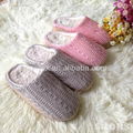 GCE080 Knitted with faux fur ladies flat slipper 3