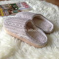 GCE080 Knitted with faux fur ladies flat slipper 4