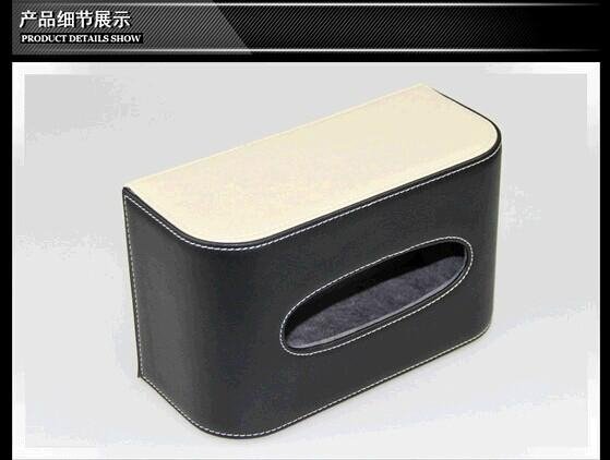 Leather automotive tissue box with car brand logo 5