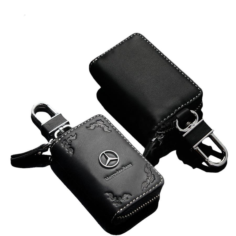Embossing leather car key case 2