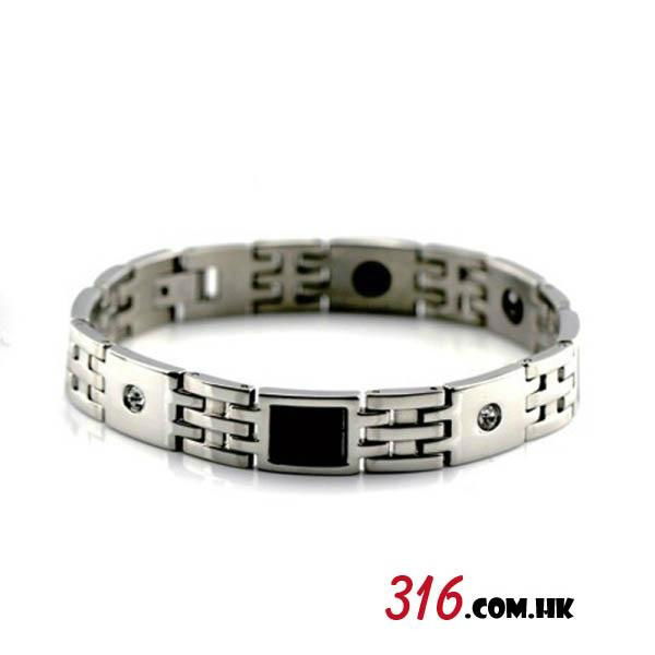 316 Stainless Steel Magnetic Therapy Bracelet with CZ Stones