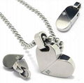 316L Stainless Steel Pendant, Titanium Pendant, Heart Shape