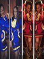 Blue And Red Long Sleeves Fashion Party Career Bandage Bodycon Dress 1