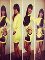 Yellow Long Sleeves Bandage Mini Bodycon Dress 1