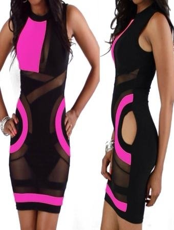 Colorful Design Adult Mini Women Bandage Bodycon Dress