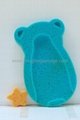 China MF Blue Color Bear Shape Baby Bath Mattress Sponge