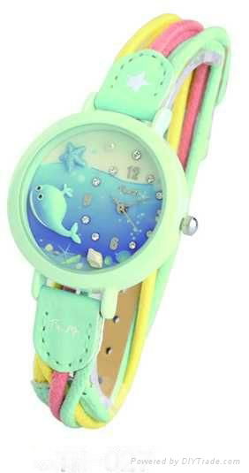 Polymer clay children Watch ,Japanese Movement  3/5ATM