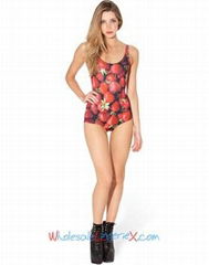 Wholesale 1PC Patterned Padded Red Strawberry Teddy Bathing Suit OPM549