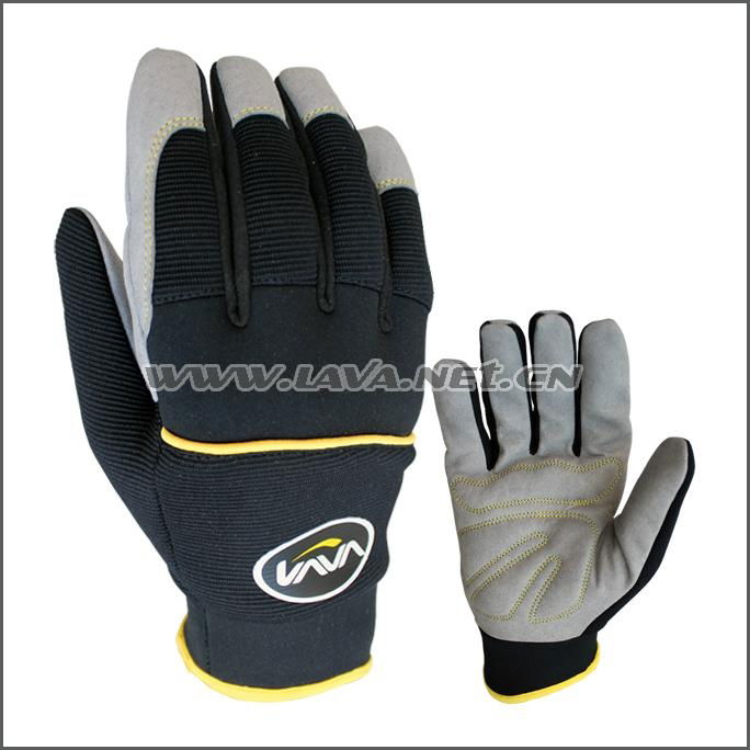 Soft synthetic leather mechanic work glove  3