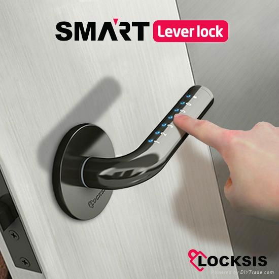 DIY electronic keyless digital door lock Smart Lever Lock 5