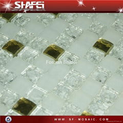 Broken crystal glass mosaic tile