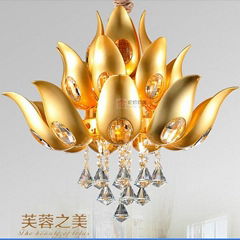 Modern Golden Lustres De Cristal Chandelier LED Home Decoration Crystal Lighting