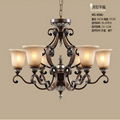 Fashion Classical American Vintage Chandelier Lighting Brief Crystal Iron Pendan 1