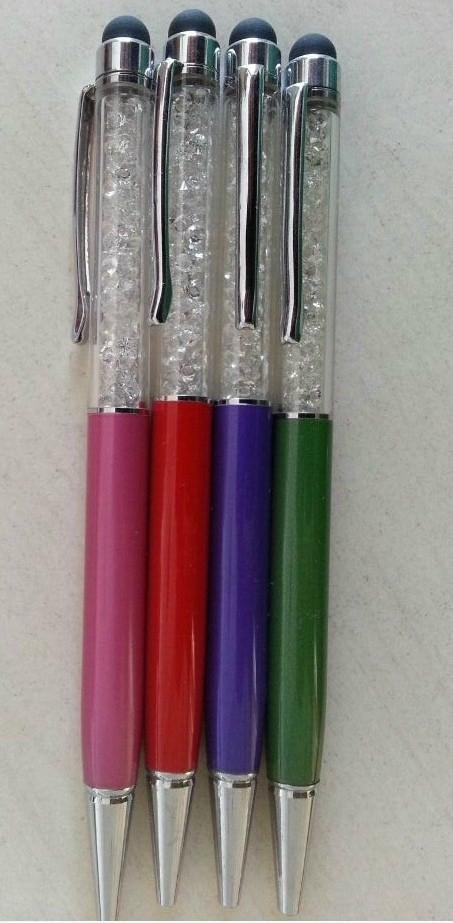 metal touch pen with crytal granulate 1