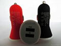 New 3.1A Dual USB Rubber Oil Coated Car Charger 2