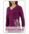 Ladies V Necked T-Shirts 1