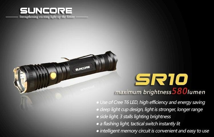 SUNCORE SR10 Cree T6 flashlight 580 lumen  3