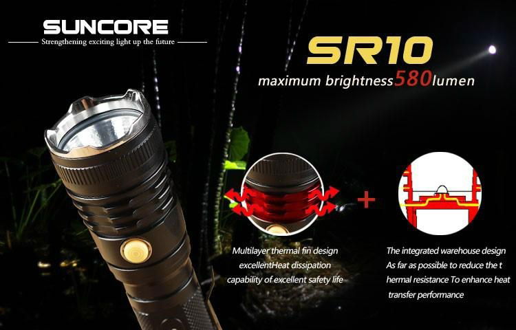 SUNCORE SR10 Cree T6 flashlight 580 lumen  4
