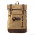 canvas  and geniune leather backpacks