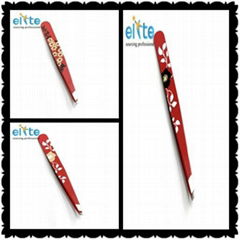 Professional cosmetic eyebrow plum blossom slanted tweezers