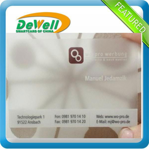 fashion and fancy double sided pvc business cards PVC PET ABS material transpare 2