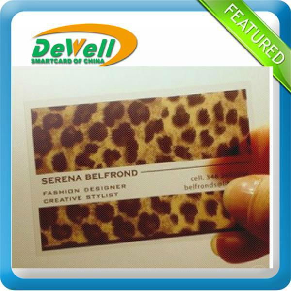 fashion and fancy double sided pvc business cards PVC PET ABS material transpare