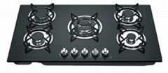 built-in gas stove 5 burners tempered glass top