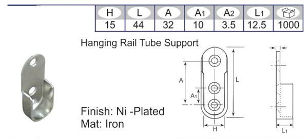 Hanging rail tube support/Wardrobe tube holder