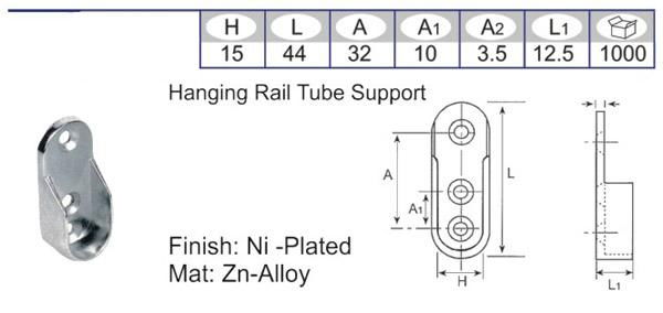 Hanging rail tube support/Wardrobe tube holder 2