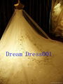 2014 New Custom Made Ivory White Lace Beading Diamond Wedding Dress  4