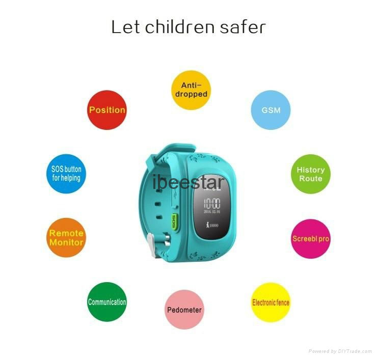 Kids smart watch with SOS function ,kids GPS wrist watch Anti-lost 5