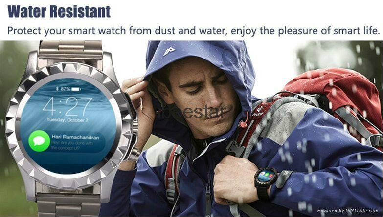 Stainless steel android smart watch with heart rate monitor function 2