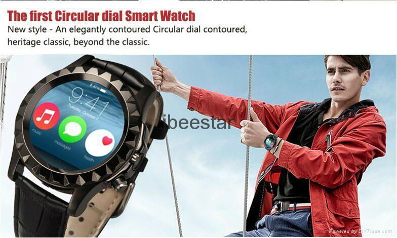 Stainless steel android smart watch with heart rate monitor function