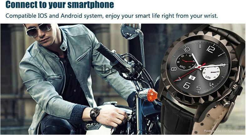 Stainless steel android smart watch with heart rate monitor function 3