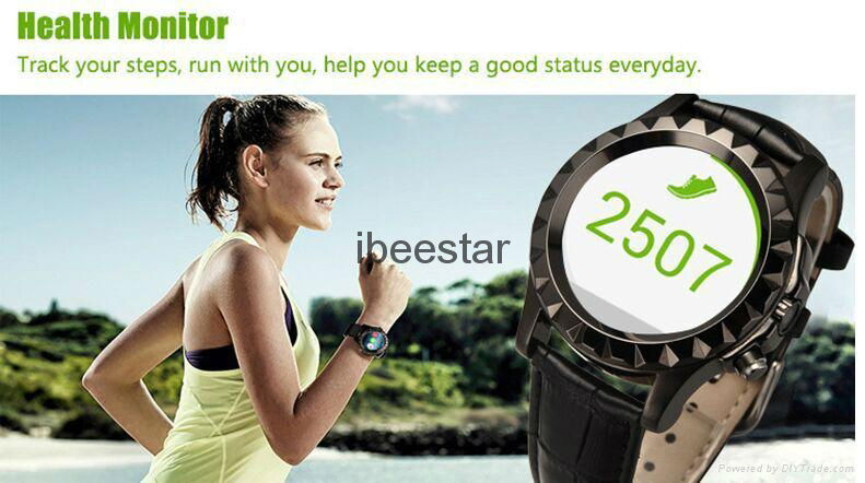 Stainless steel android smart watch with heart rate monitor function 4