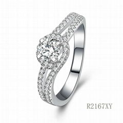 Light Weight Hot Sale Ring 925 Sterling Silver Engagement Ring With CZ